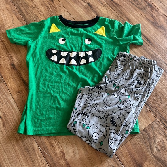 Green Monster Kids Pajamas - Picture 1 of 2